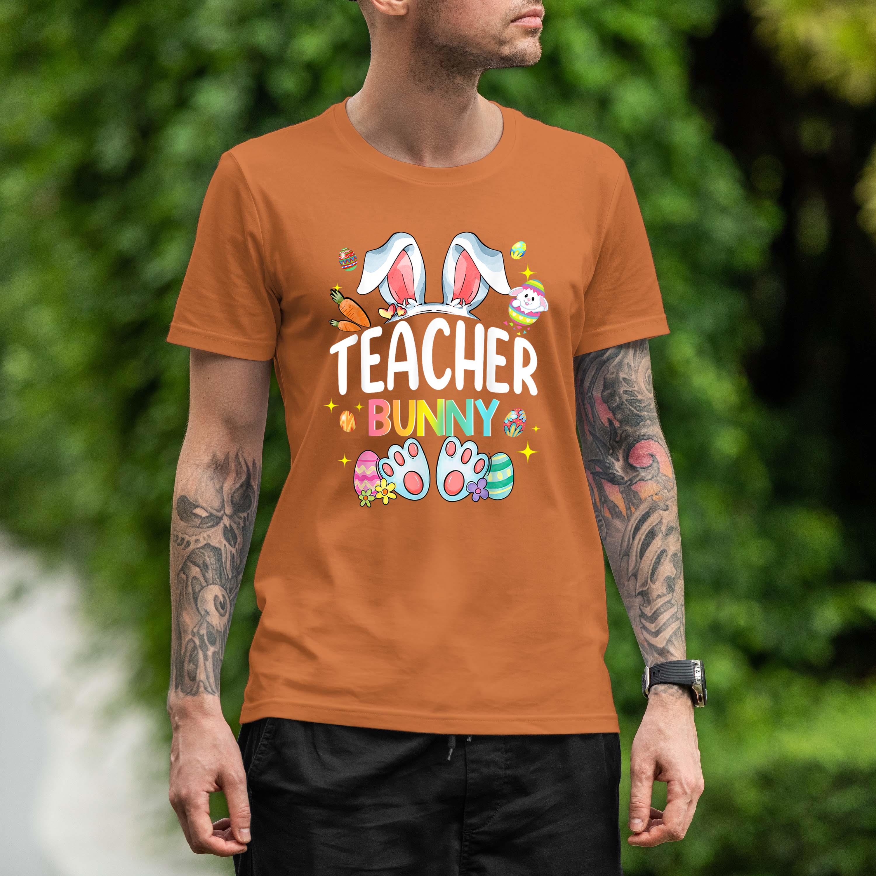 Happy Easter Day Women Teacher Bunny Shirt 